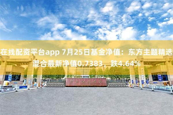 在线配资平台app 7月25日基金净值：东方主题精选混合最新净值0.7383，跌4.64%